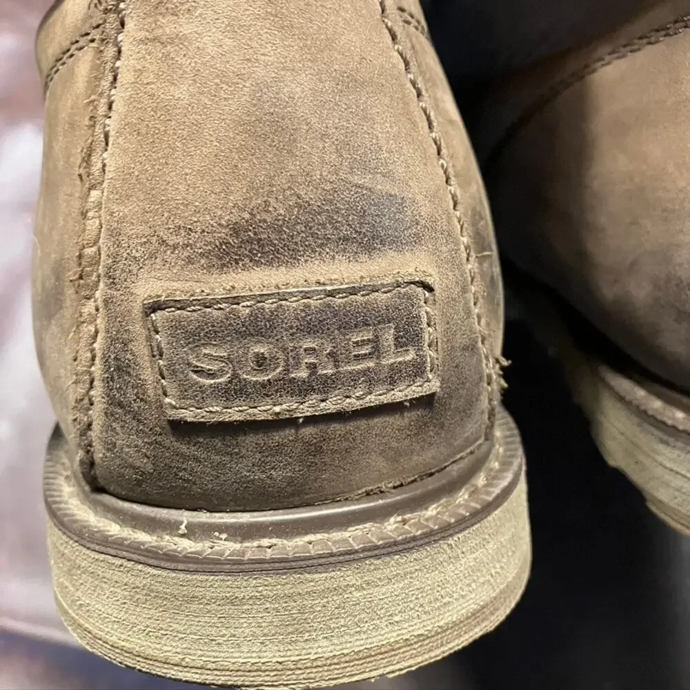 Sorel Madson Moc‎ Toe Waterproof Boots Tan Men's 14 Leather Rugged Outdoor